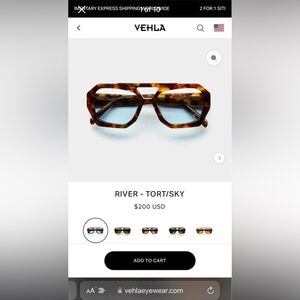Brand new pair of Vehla Sunglasses - in the shade River Tort/Sky. No scratches!